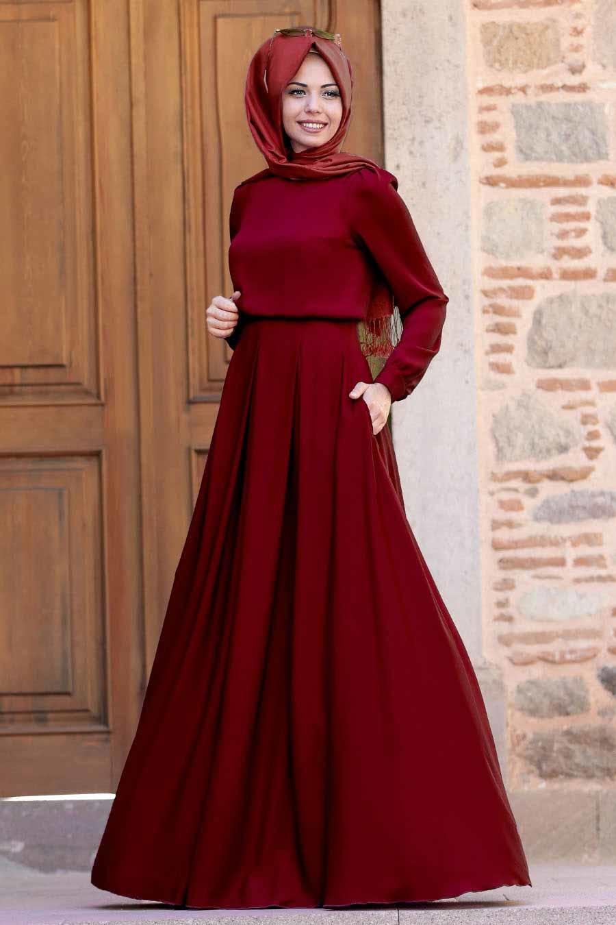 red hijab dress