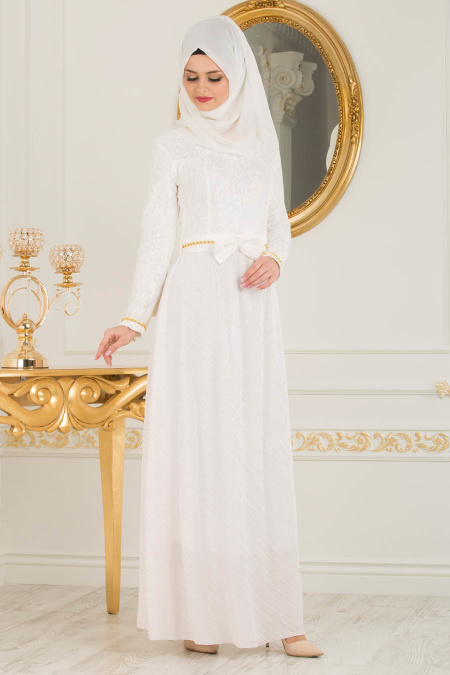 hijab white dress