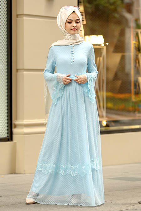 baby blue hijab dress