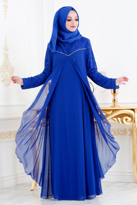 royal blue abaya dress