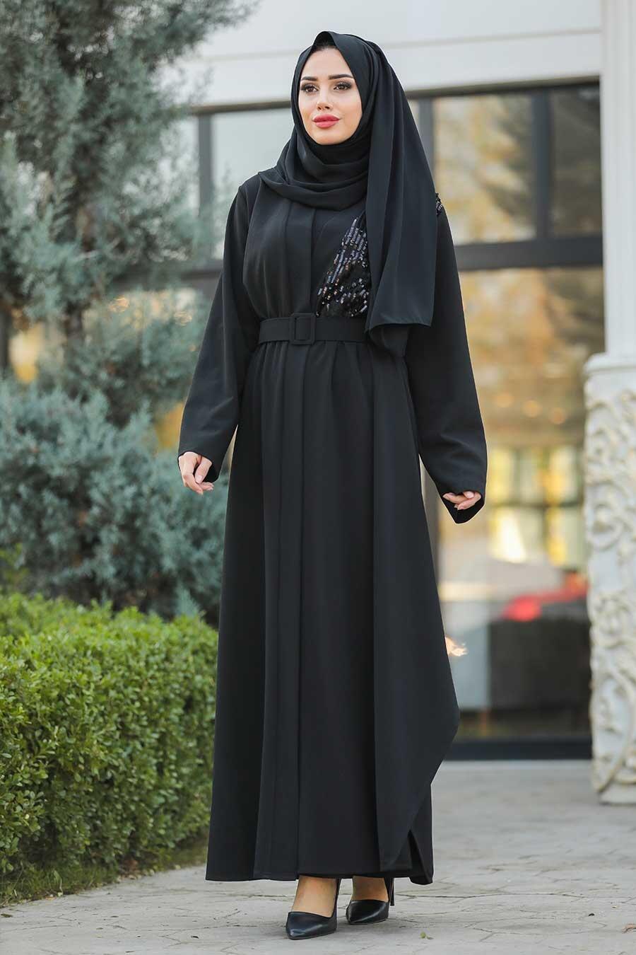 Neva Style  Black Abaya  Hijab  91150S Tesetturisland com