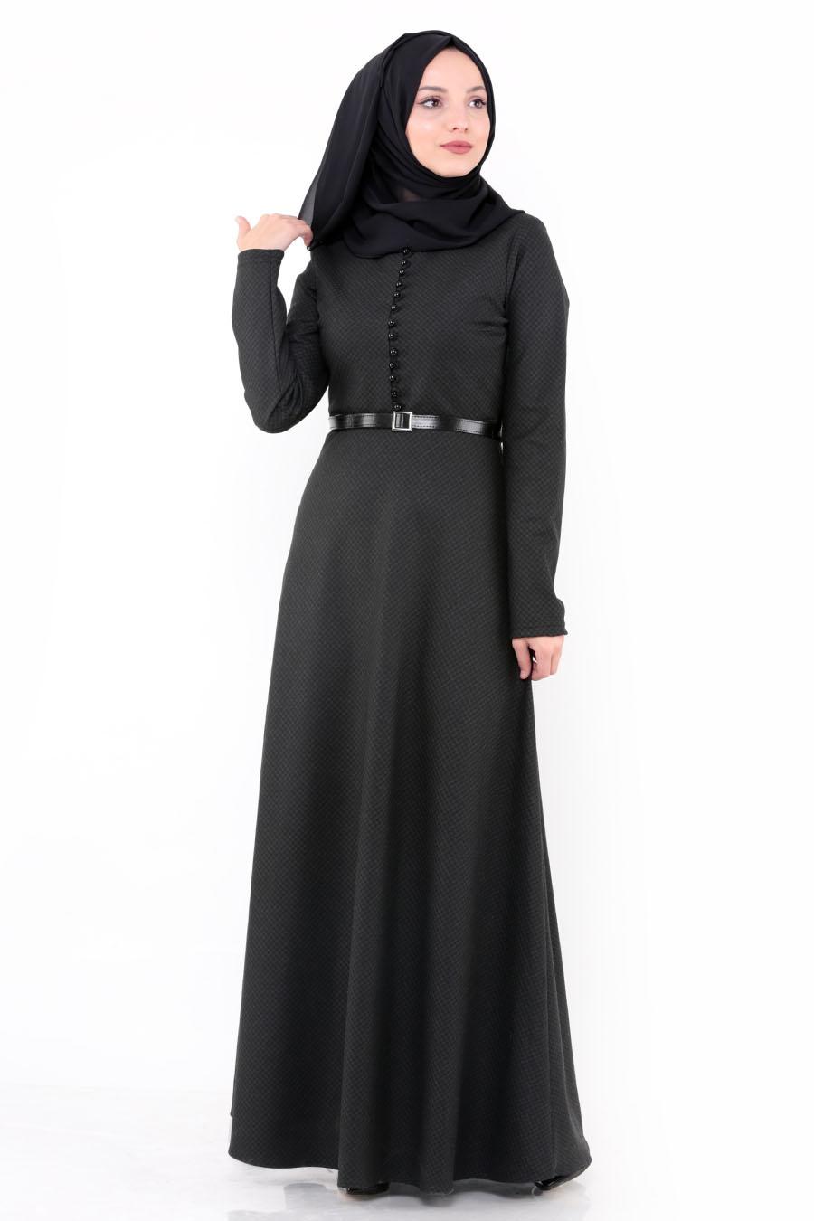  Noir  Nayla Collection Robe  Hijab  84401S 