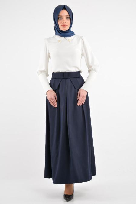 Pita - Navy Blue Hijab Skirt 1888-2L