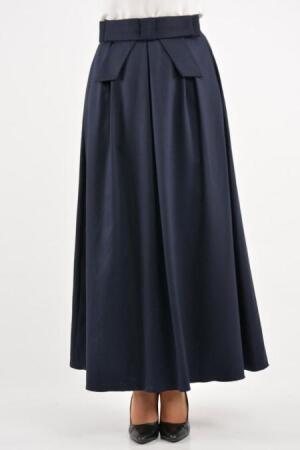 Pita - Navy Blue Hijab Skirt 1888-2L - Thumbnail